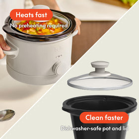 Bella 1.5Qt slow cooker cord wrap, keeps countertop tidy during cooking