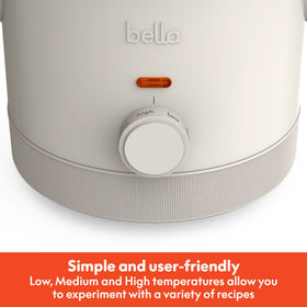 Bella 1.5Qt slow cooker stoneware pot, easy release and two-serving meals