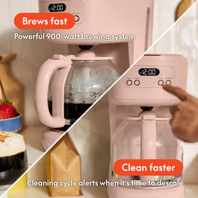 Pause-and-serve feature lets you pour during brewing with minimal mess