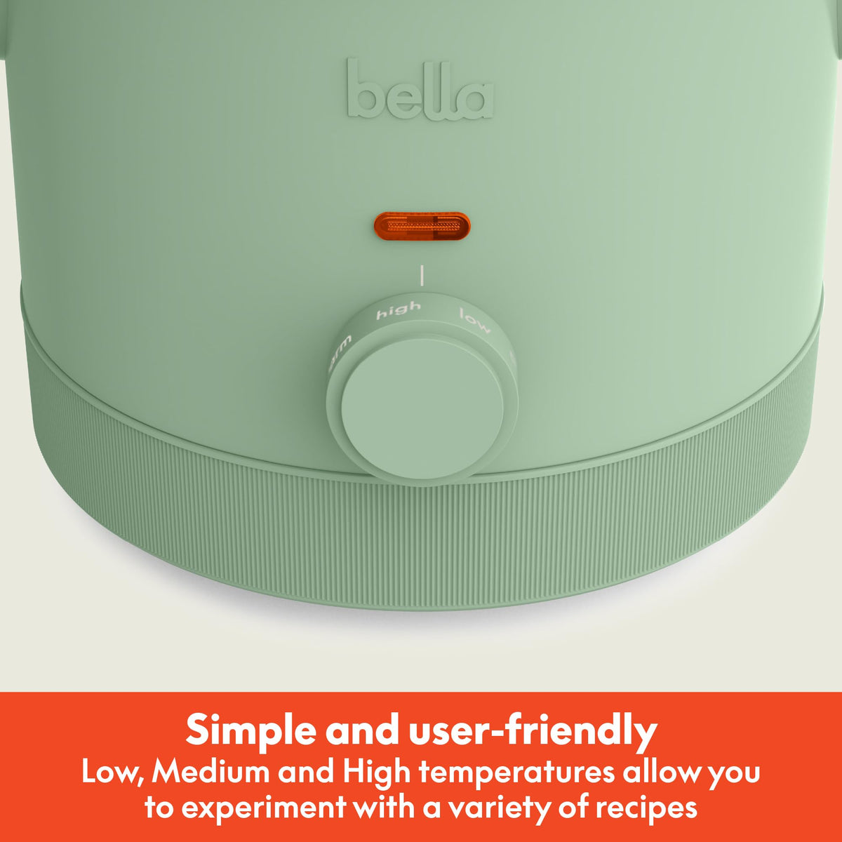 Bella 1.5 qt slow cooker ceramic nonstick pot for simple cleanup