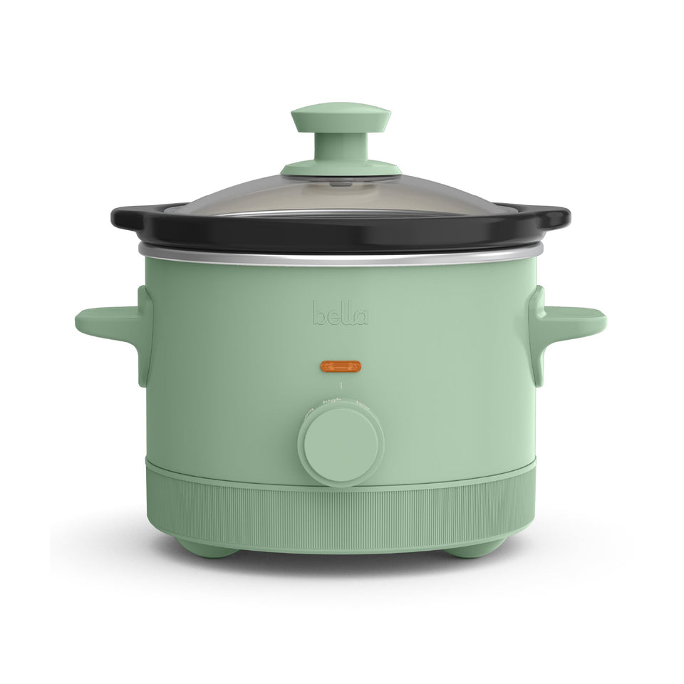 Bella 1.5 qt slow cooker Seaglass lid for easy visibility while simmering