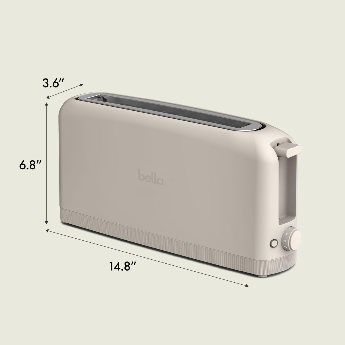 BELLA 2-Slice Slim Toaster high-lift lever makes retrieval easy.