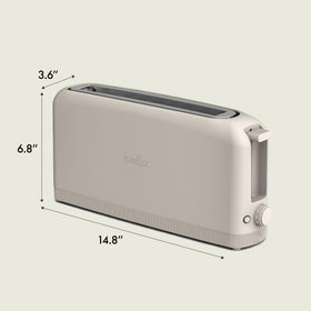 BELLA 2-Slice Slim Toaster high-lift lever makes retrieval easy.