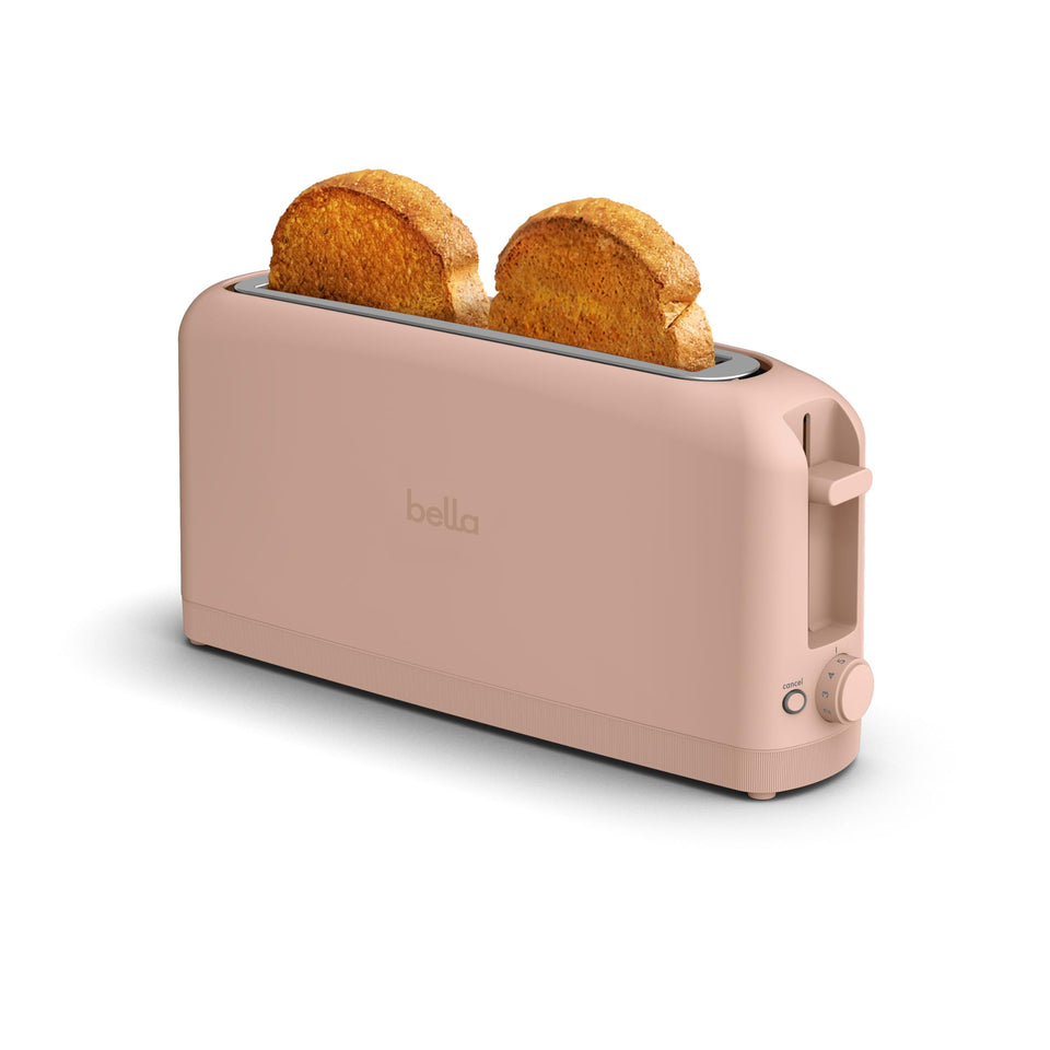 Bella 2-Slice Slim Toaster with long-slot for two slices side by side and thick breads