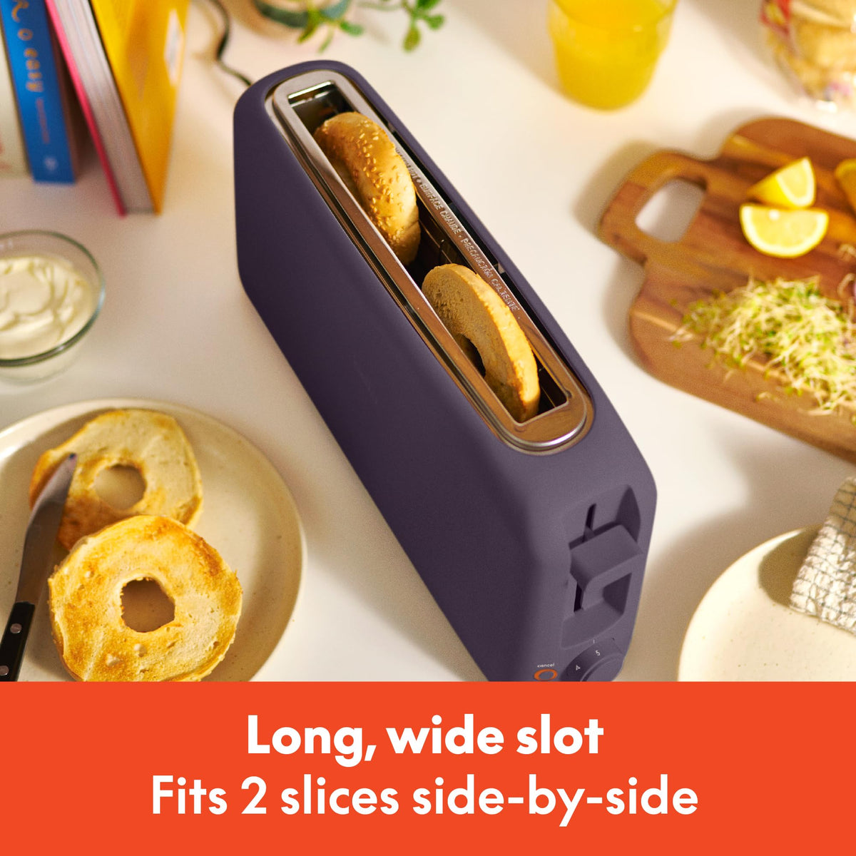 BELLA 2-Slice Slim Toaster offers six settings for precise browning