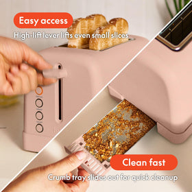 BELLA 2-Slice Toaster auto centering guides ensure even browning every time