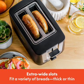 BELLA 2-Slice Toaster auto shut-off for safer mornings