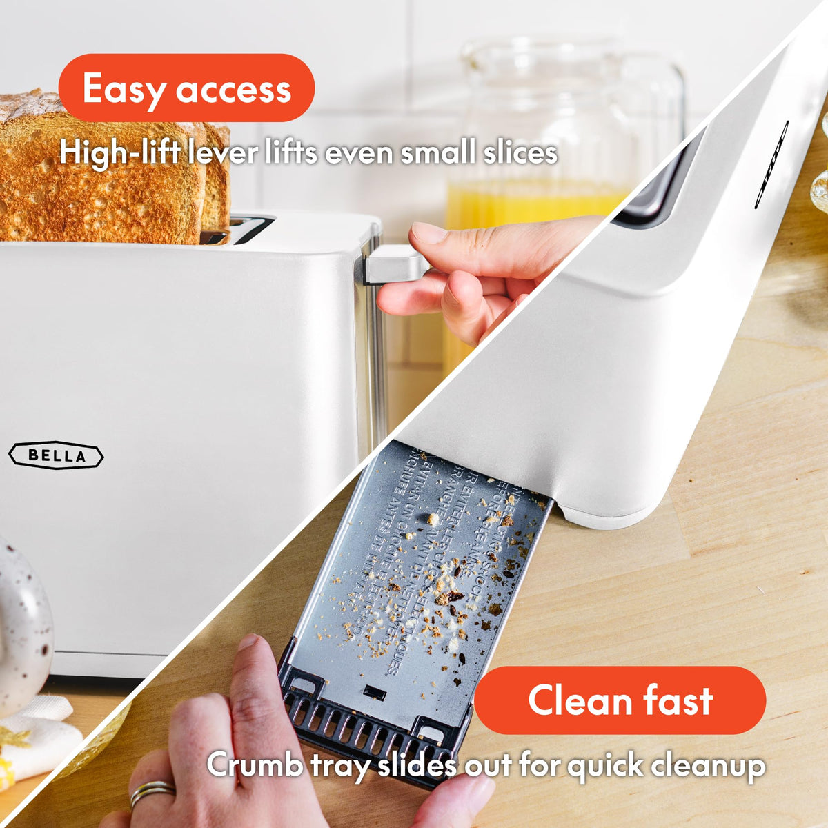 BELLA 2-Slice Toaster auto shut-off for added safety during toasting.