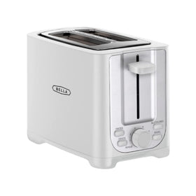 BELLA 2-Slice Toaster front view showing compact design for small kitchens.