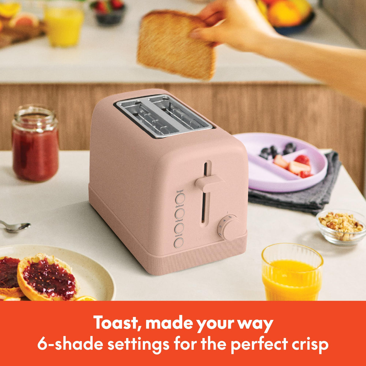 BELLA 2-Slice Toaster removable crumb tray makes cleanup quick and simple