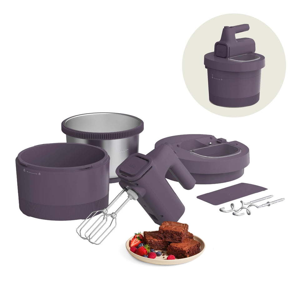 Bella 3.5 Qt hand and stand mixer shows two-in-one versatility for busy kitchens.