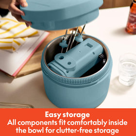 Bella 3.5qt mixer with beaters and egg beater for whipping and mixing.