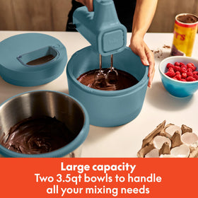 Bella 3.5qt mixer built-in viewing window to monitor consistency.