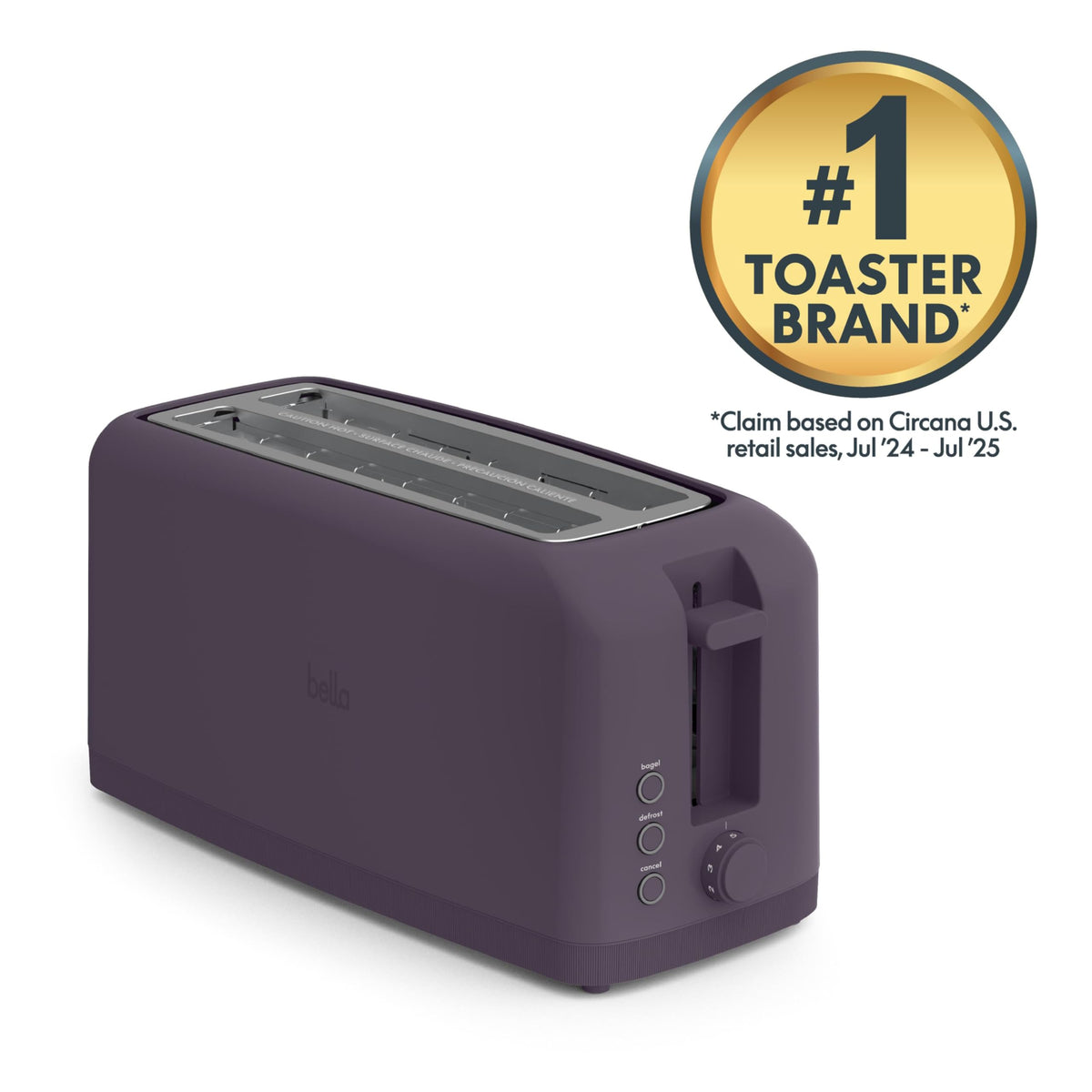 BELLA 4-Slice Slim Toaster with Cancel function lets you stop toasting at the perfect moment.