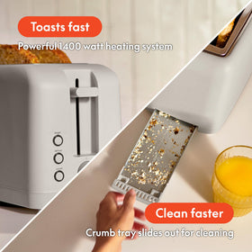 BELLA 6-setting shade selector includes Reheat and Cancel options