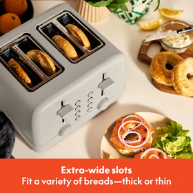 BELLA 4-Slice Toaster with 6 shade control highlights precise browning options