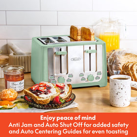 BELLA auto shut-off for safer toasting when busy.