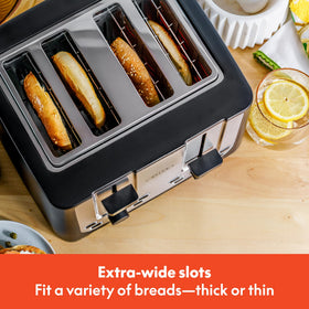 BELLA 4-Slice Toaster back view showing compact countertop design.