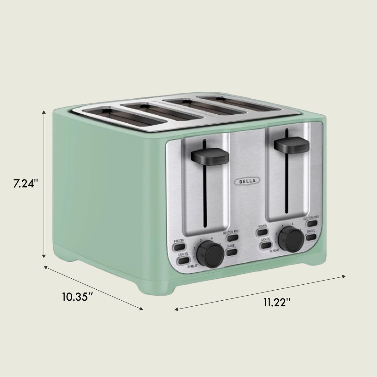 BELLA sage finish adds modern style to any kitchen counter.
