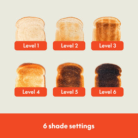 BELLA wide slots accommodate bagels and thick slices for even toasting.