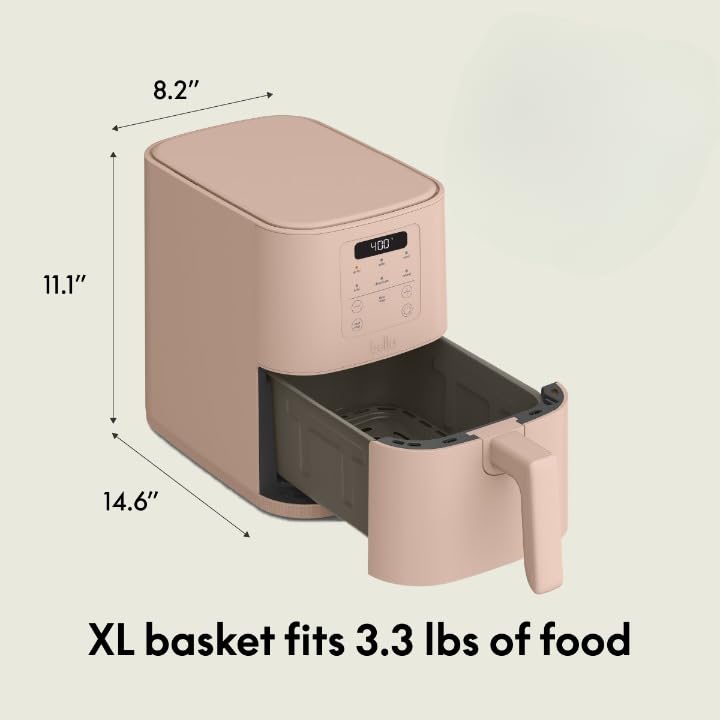 Bella 4qt Slim Air Fryer cord wrap keeps counter tidy.