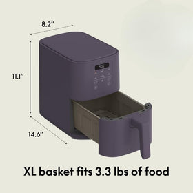 Bella 4Qt Slim Air Fryer cord wrap keeps countertops tidy after use.
