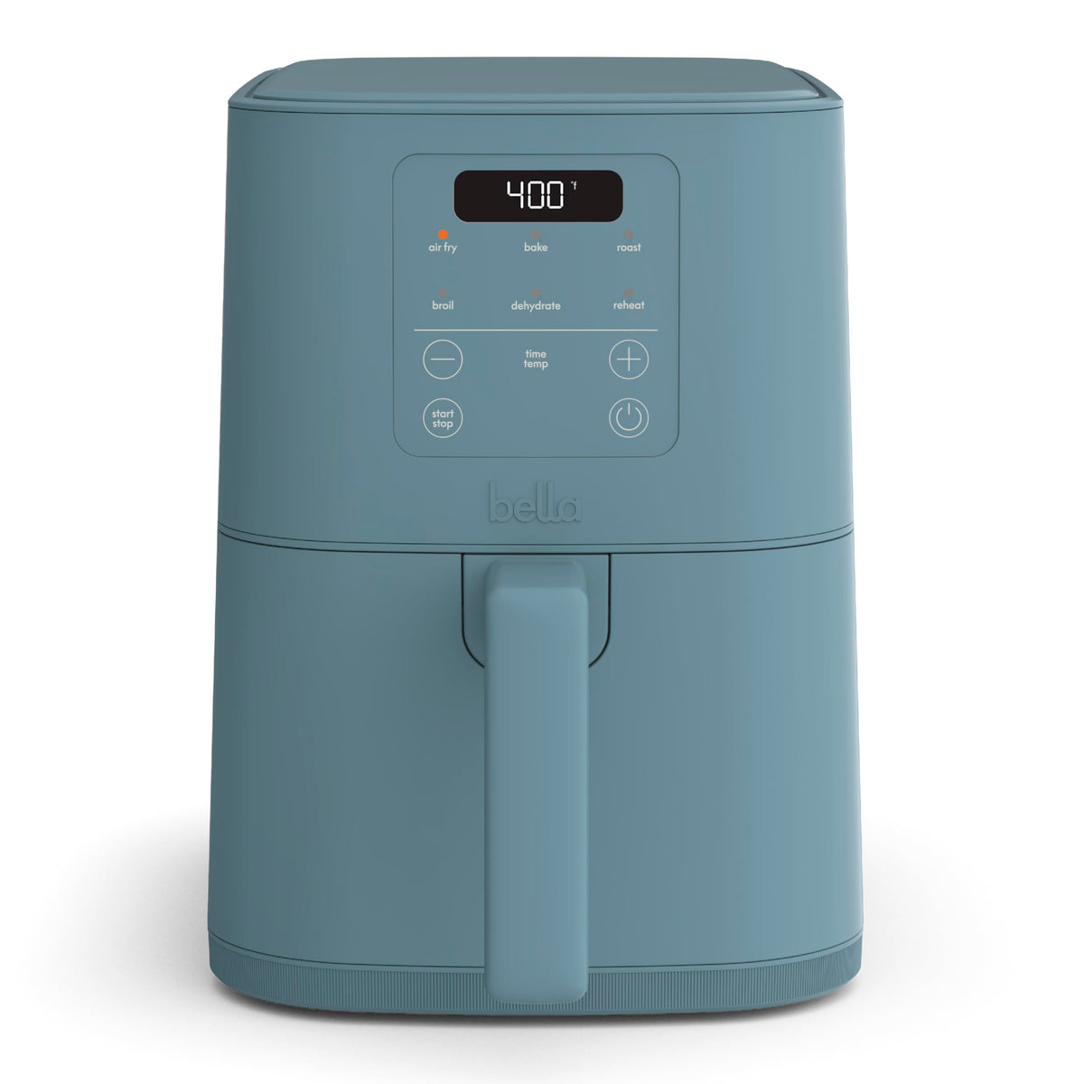 Bella 4Qt Slim Air Fryer outer profile demonstrates compact design for tight kitchens.