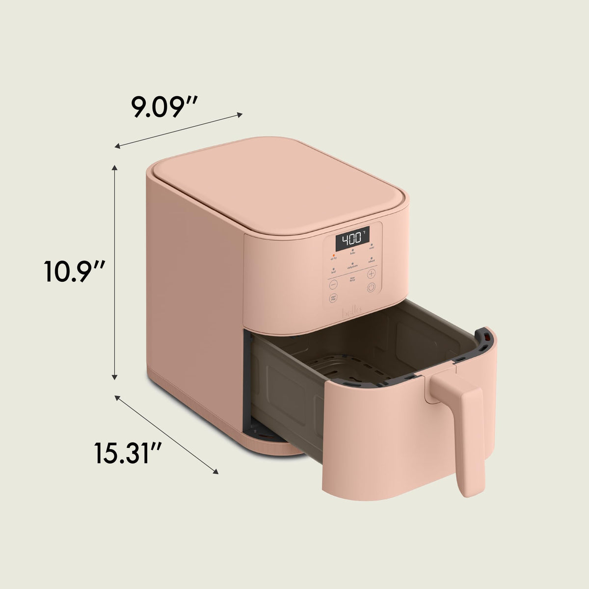 BELLA 6qt air fryer modern fluting adds a stylish touch to the kitchen.