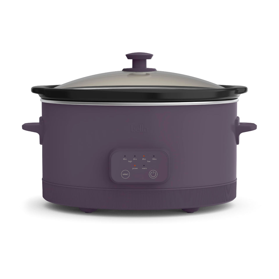 Bella 6-quart programmable slow cooker shown with ample pot for family meals