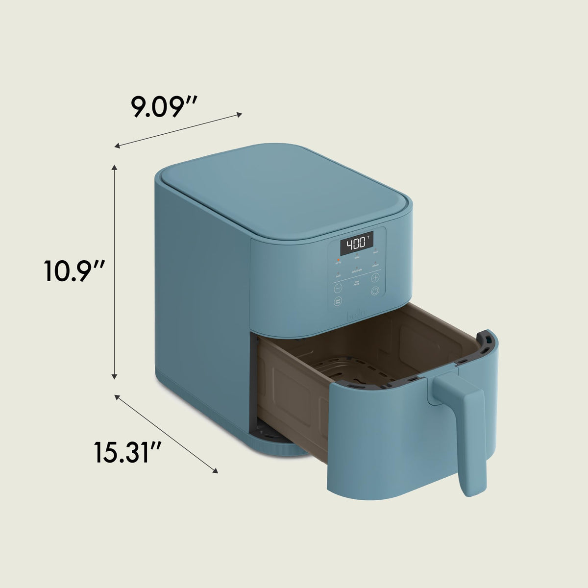 Bella 6qt Slim Air Fryer color Surf adds modern style to the kitchen