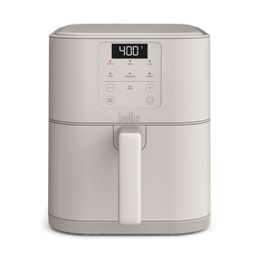 BELLA 6 Qt Slim Air Fryer front view showing compact footprint.