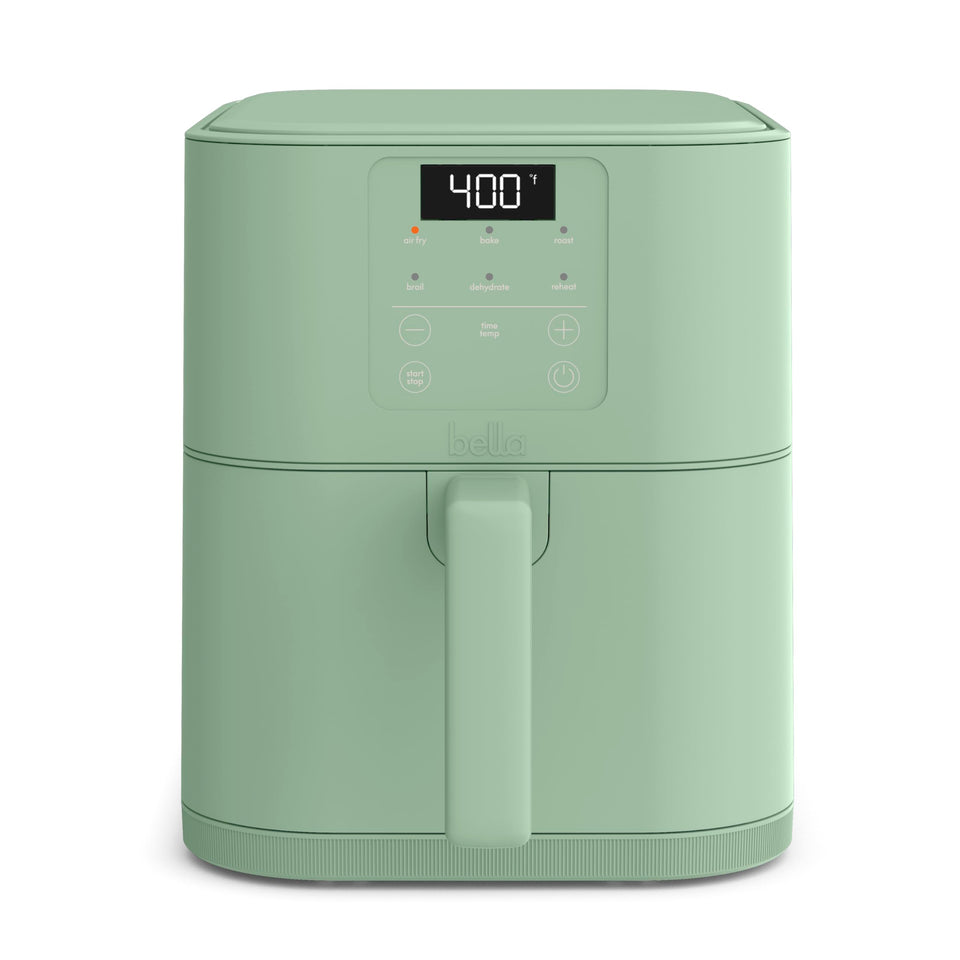 BELLA 6 Qt Slim Air Fryer slim design saves counter space for small kitchens.