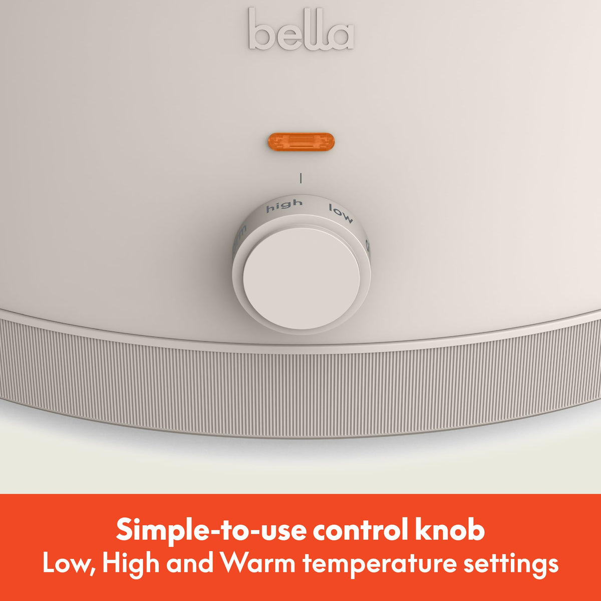 BELLA slow cooker with ceramic nonstick coating for easy release and cleanup