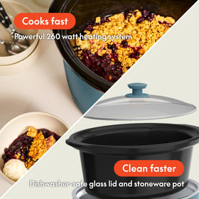 BELLA slow cooker with cool-touch handles for safe, comfortable use.