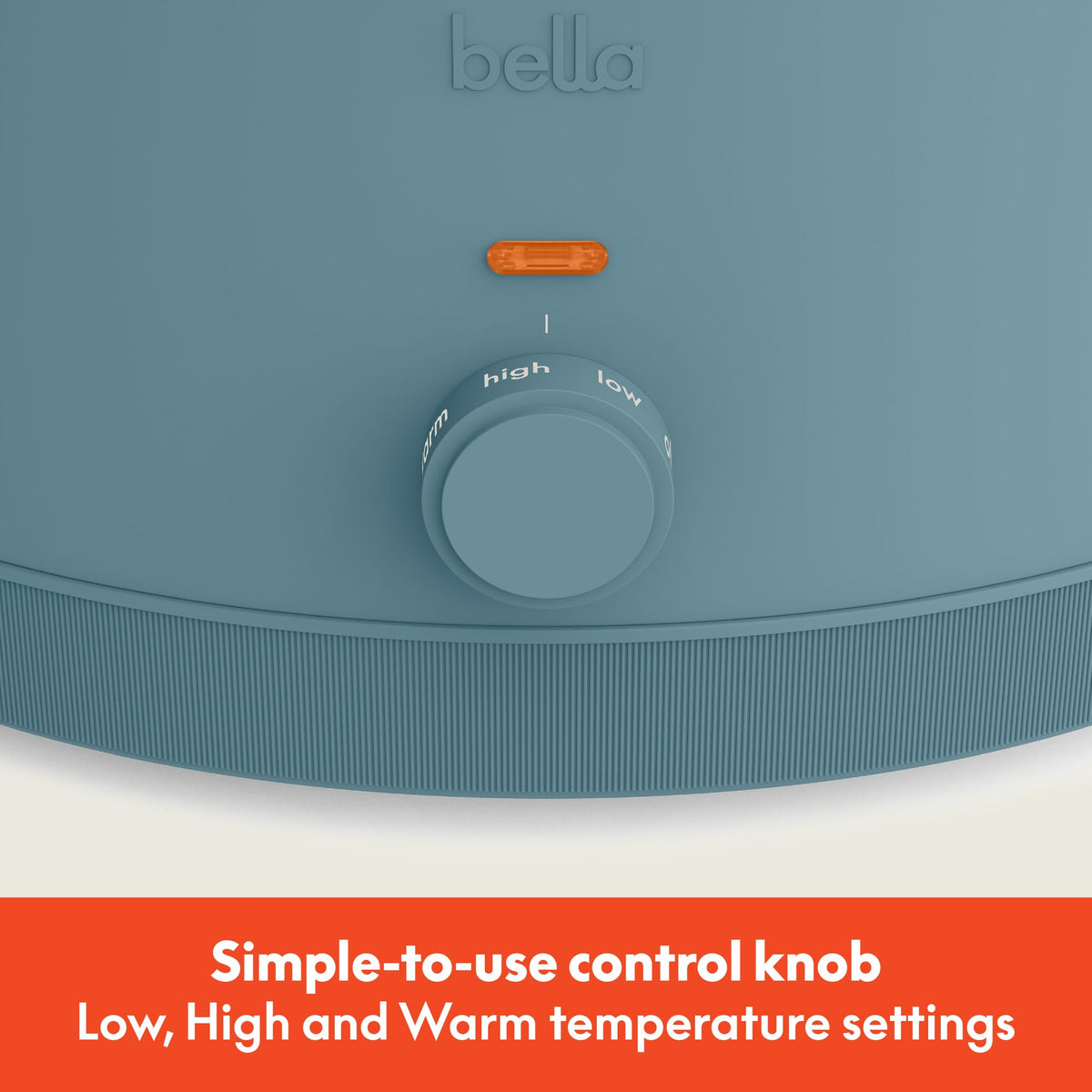 BELLA slow cooker glass lid for monitoring meals without heat loss.