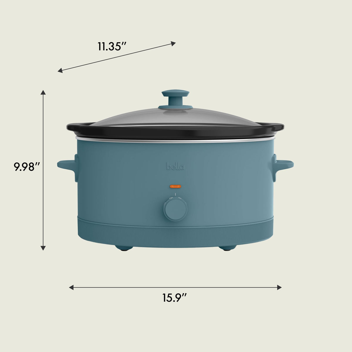 BELLA slow cooker ideal for weeknight meal prep and family dinners.
