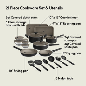 BELLA 8-inch fry pan with EverGood coating for easy searing and cleanup.