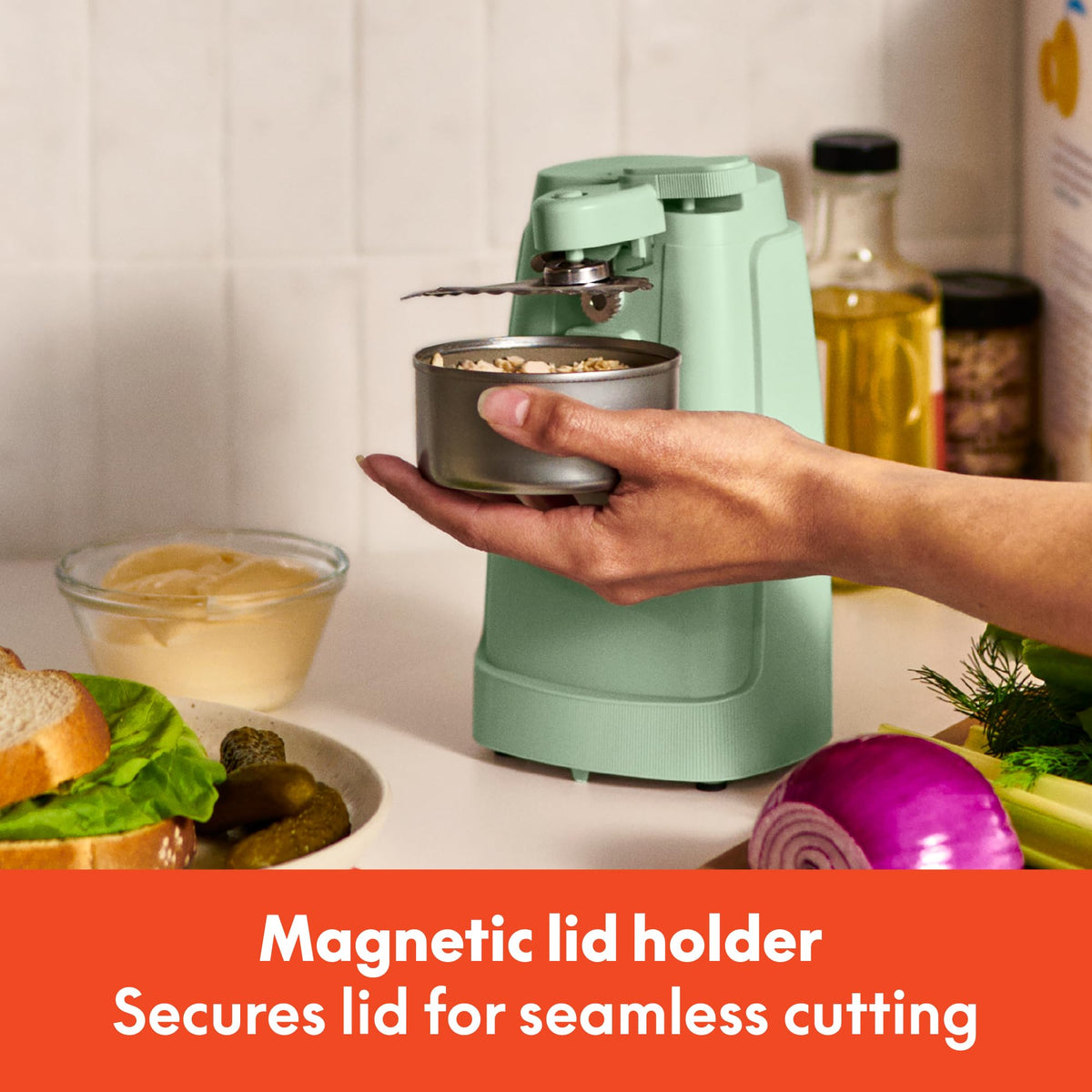 Seaglass BELLA opener with auto-turn for smooth lid release