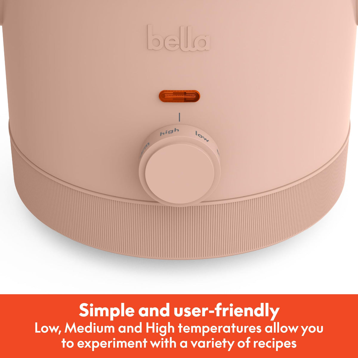 BELLA ceramic nonstick coating for easy food release and quick cleanup.