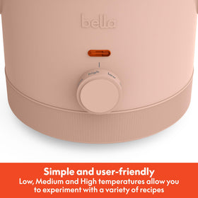 BELLA ceramic nonstick coating for easy food release and quick cleanup.