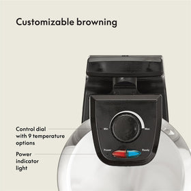 BELLA Classic rotating waffle maker nonstick surfaces enable easy release
