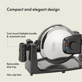 BELLA Classic rotating waffle maker removable drip tray for easy cleanup
