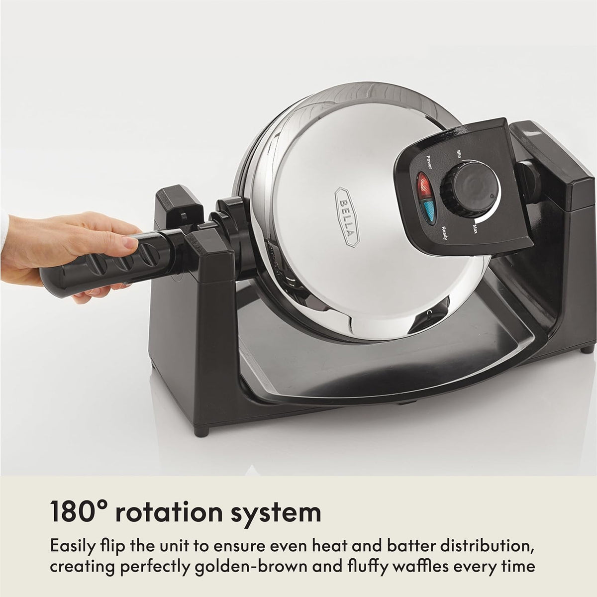 BELLA Classic rotating waffle maker vertical storage saves counter space