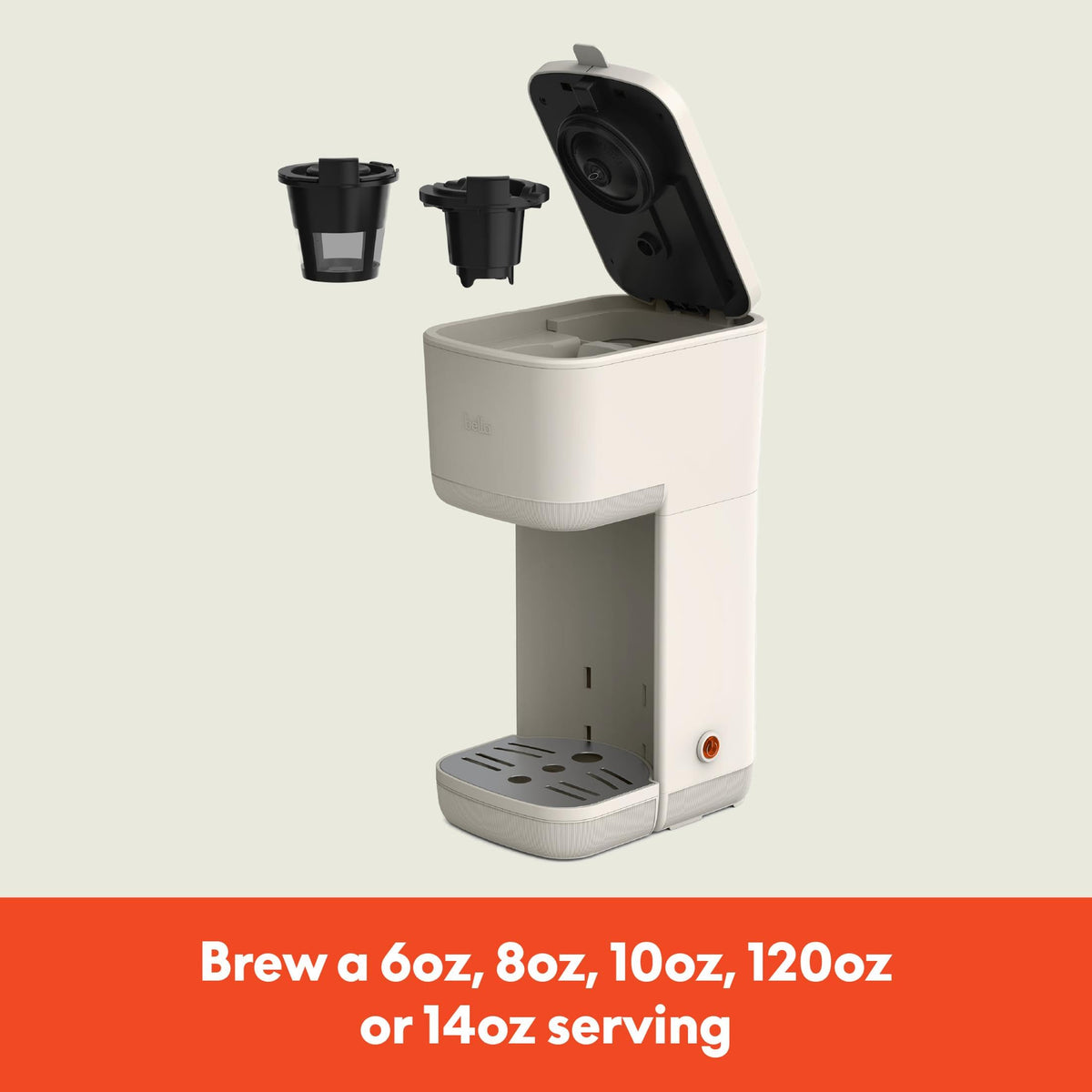 BELLA coffee pod adapter installed for versatile brewing