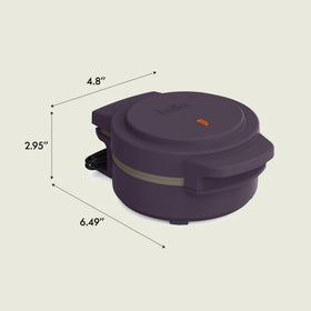 Bella compact 4-inch waffle maker for single servings.