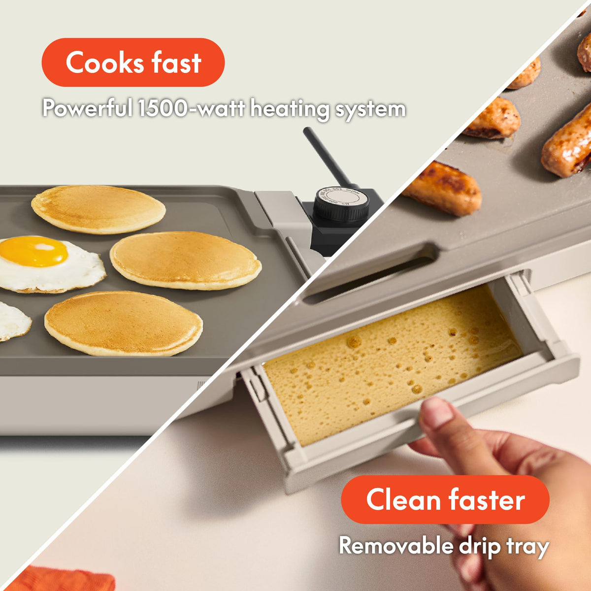 BELLA cool-touch handles stay comfortable during hot cooking sessions.