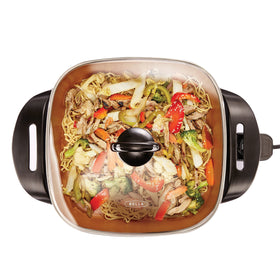 BELLA Copper 12x12 skillet showcases versatile cooking space for family meals.
