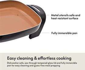 BELLA skillet is dishwasher safe, simplifying cleanup after busy weeknights.