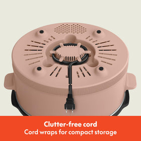 BELLA cord wrap keeps counters tidy and cords stowed.