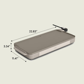 BELLA 1500W electric griddle doubles as warming tray for serving.